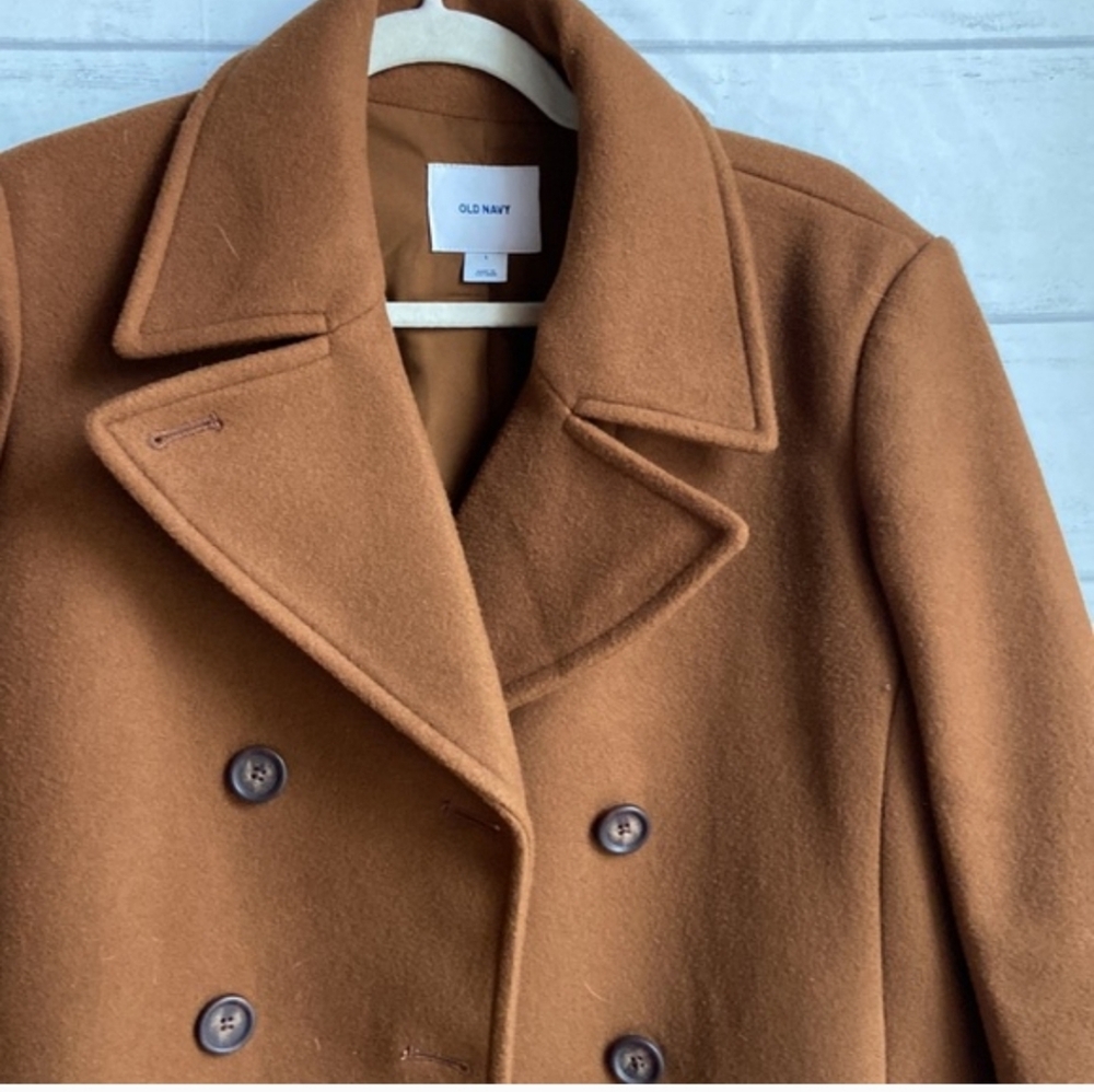 Old Navy Women's Double-Breasted Pea Coat in Rust/Brown/Burnt Orange -Size Large - Picture 3 of 9